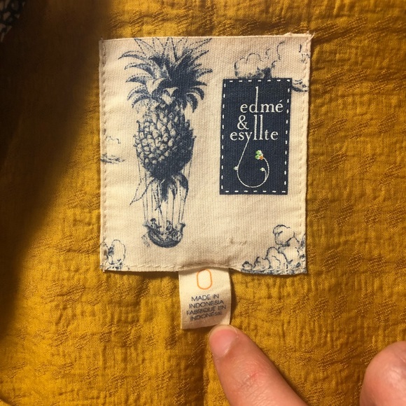 Edme & Estelte Yellow Dress with Flowers Size 0 - Picture 2 of 4